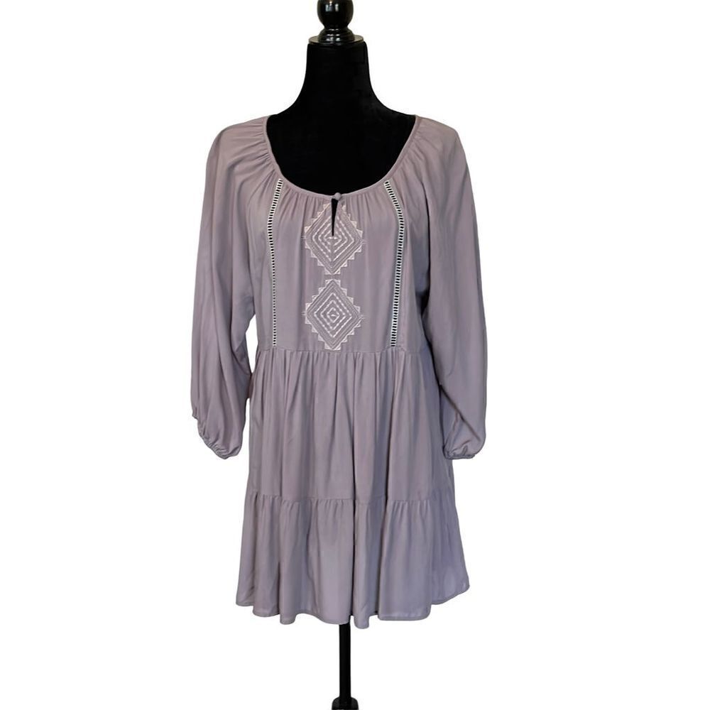 Modigliani Taupe Peasant Dress - M